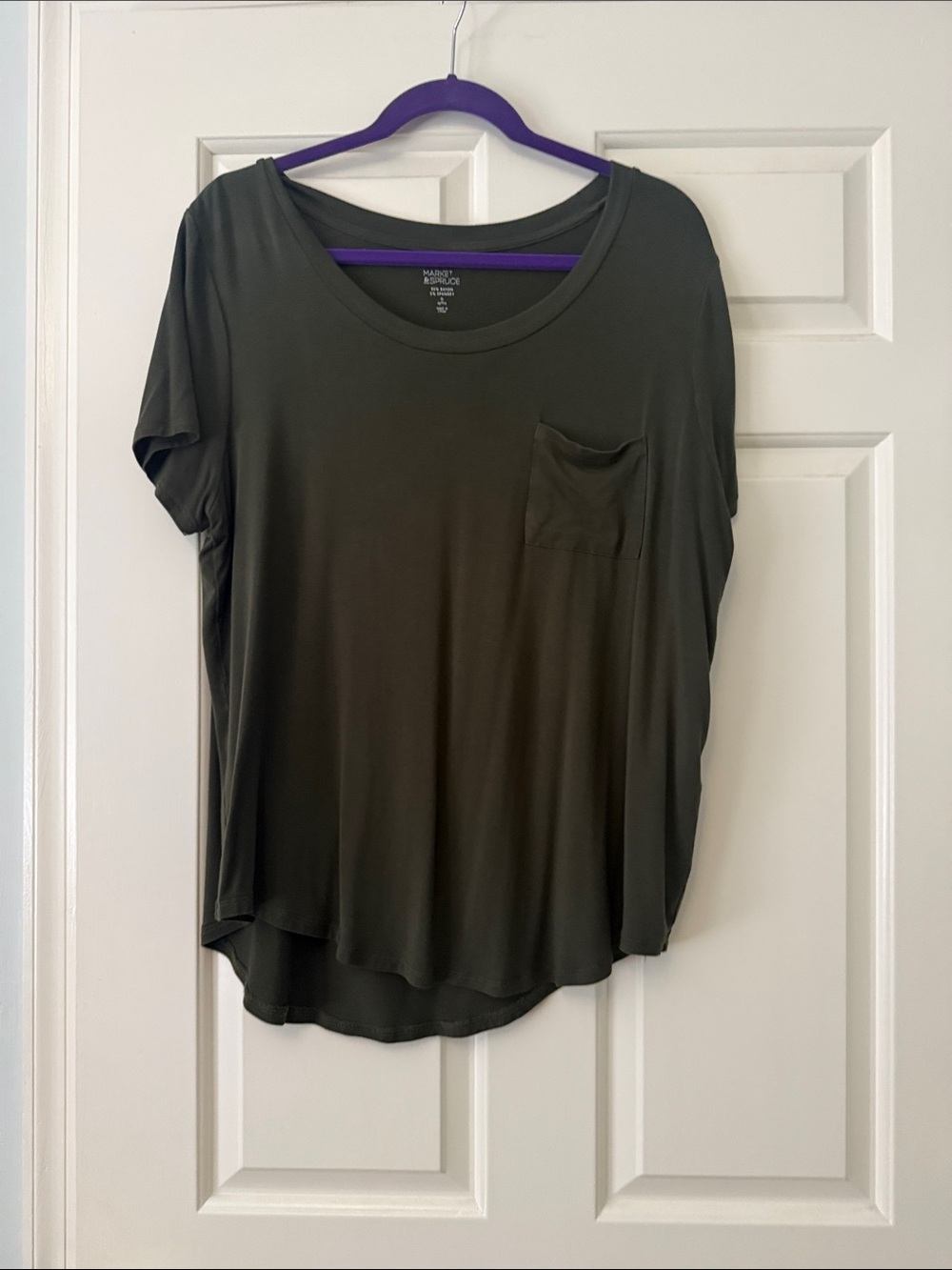 Market & Spruce Olive Green Short Sleeve Pocket Tee